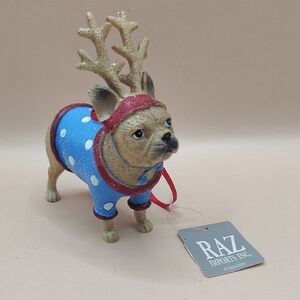 RAZ French Bulldog Christmas Ornament